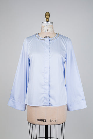 Lavender blue blouse with diamond collar (6)