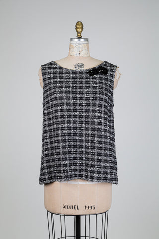 Débardeur effet tweed noir et blanc (4-12-14)
