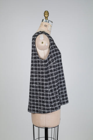 Black and white tweed effect tank top (4-12-14)