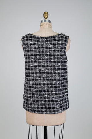 Black and white tweed effect tank top (4-12-14)