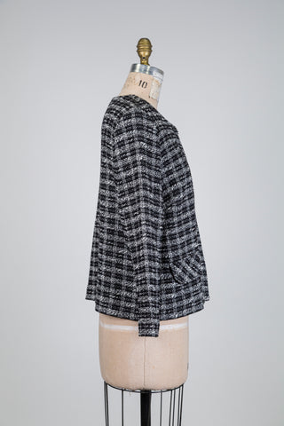 Veste effet tweed noir et blanc (12+14)