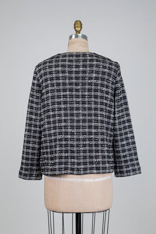 Veste effet tweed noir et blanc (12+14)