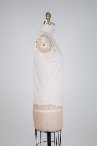 Soft pink sleeveless high neck top (S)