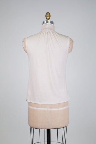 Soft pink sleeveless high neck top (S)