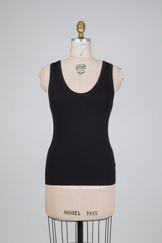 Classic black casual tank top (4)