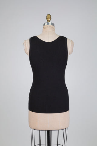 Classic black casual tank top (4)