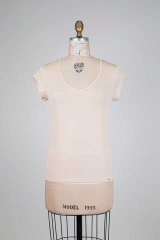 T-shirt vanille passe-partout (M+L)