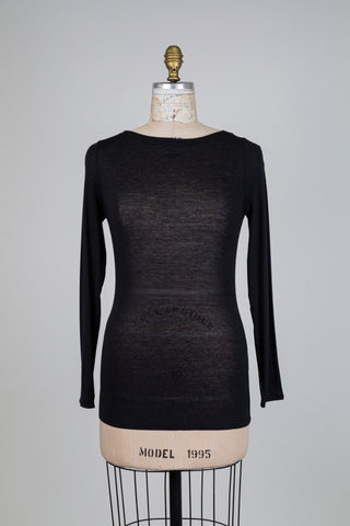 Chandail ajusté léger noir (6)