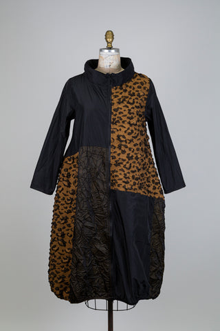 Veste ballon froissée chic et léopard (S)