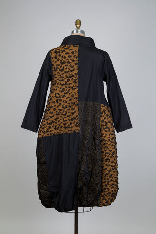 Veste ballon froissée chic et léopard (S)