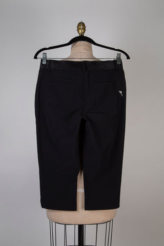 Pantalon corsaire noir en microfibre (S)