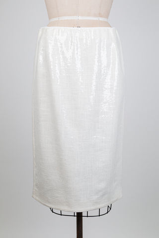 Jupe tissée blanche à paillettes (4)