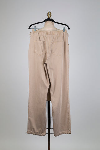 Pantalon jogger beige à ourlet modulable (6)