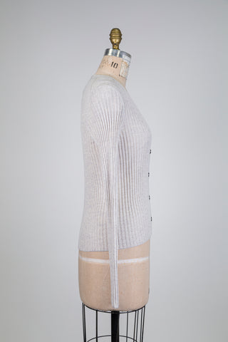 Cardigan léger côtelé gris chiné (6)