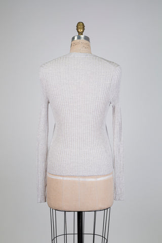 Cardigan léger côtelé gris chiné (6)