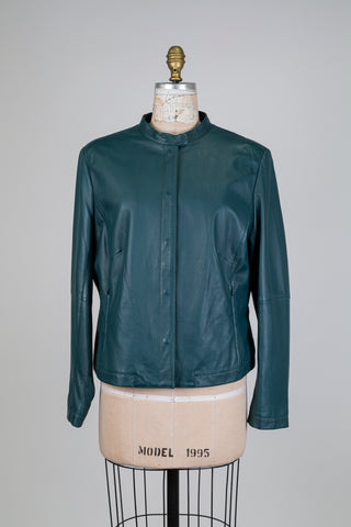 Emerald Green Leather Jacket (14+16)