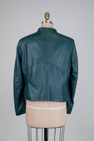 Emerald Green Leather Jacket (14+16)