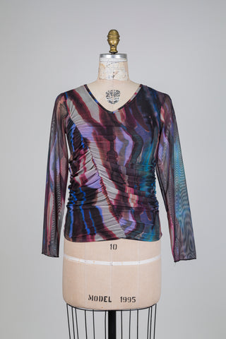 Chandail plissé diaphane "tie and drip" (S)