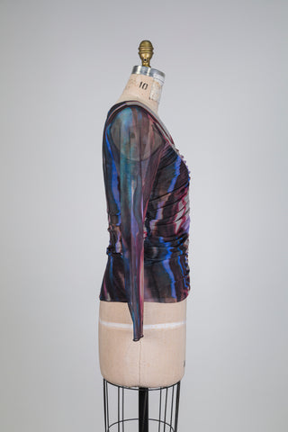 Chandail plissé diaphane "tie and drip" (S)