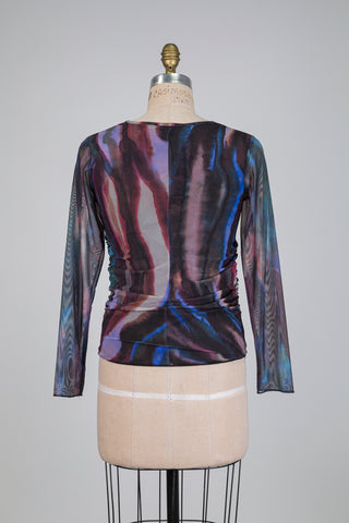 Chandail plissé diaphane "tie and drip" (S)