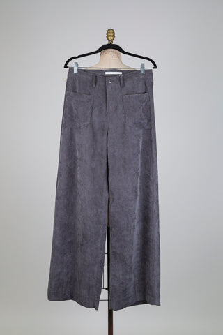Pantalon corduroy gris à jambe large (2-4-6-8-12-14)