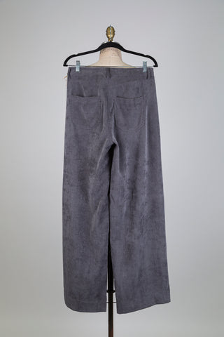 Pantalon corduroy gris à jambe large (2-4-6-8-12-14)