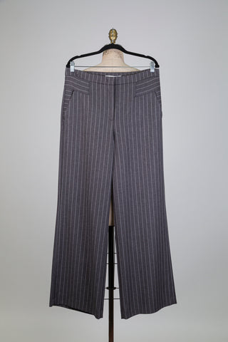 Pantalon gris charbon à fines rayures (6-8-12)