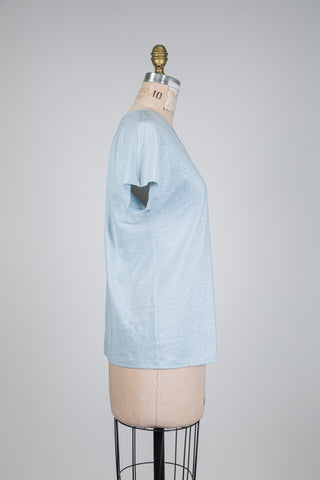 T-shirt scintillant bleu clair (L)