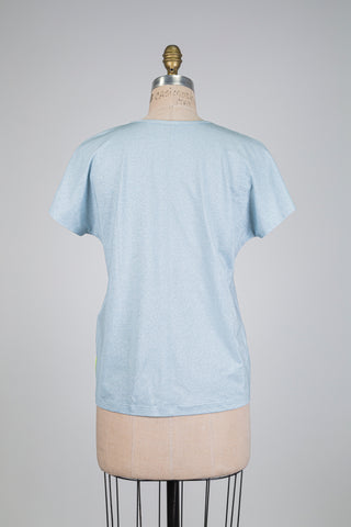 T-shirt scintillant bleu clair (L)