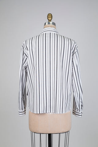 Chemisier blanc et noir à broderies (6+)