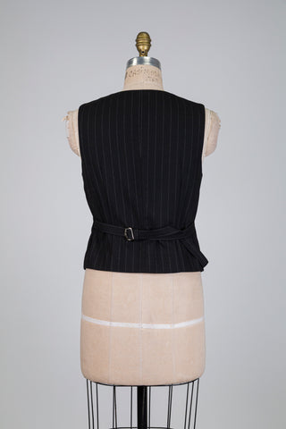 Black pinstriped tailored vest (6)