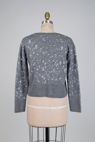 Chandail en tricot gris éclat de paillettes (4+6+8+10+14)