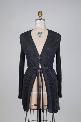 Veste longue gris charbon (6)