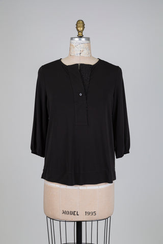 Black top with glitter collar (S)