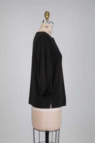 Black top with glitter collar (S)