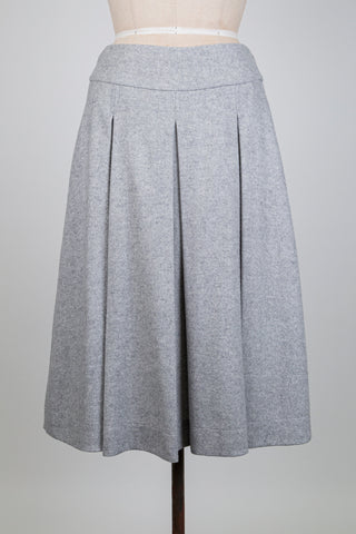 Pale grey heathered box pleat skirt (6)