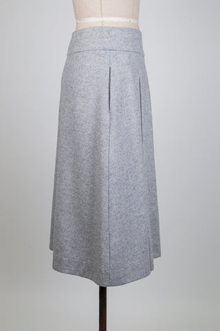 Pale grey heathered box pleat skirt (6)