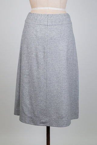 Pale grey heathered box pleat skirt (6)