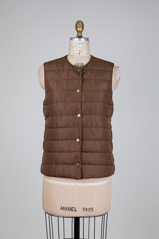 Veste chocolat matelassée sans manches (6)