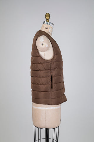 Veste chocolat matelassée sans manches (6)