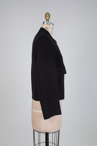 Bomber noir douceur en laine vierge  (4-12)