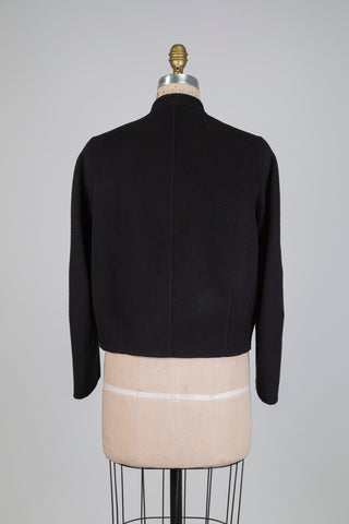 Bomber noir douceur en laine vierge  (4-12)