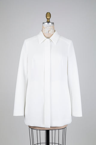 Surchemise blanche à patte de boutonnage invisible (M)