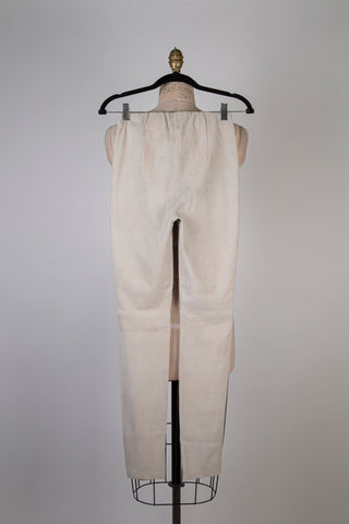A23M632CS - Greige stretch suede slim pants (4 to 8)