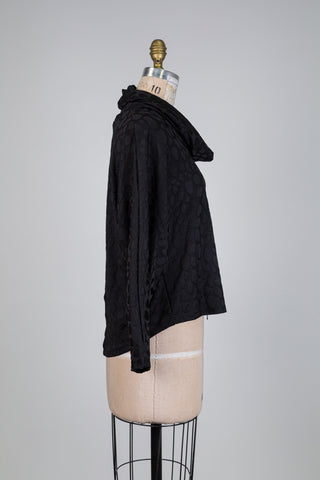 Veste noire ample à motif girafe (S)