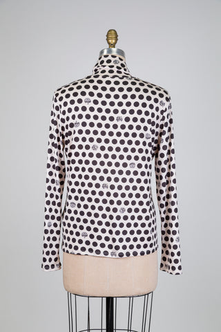 Creamy pink PEA and MUSHROOM sweater (L)