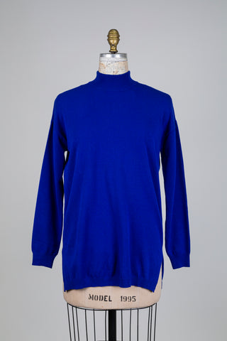 Chandail tunique bleu Klein à col montant (4-10)