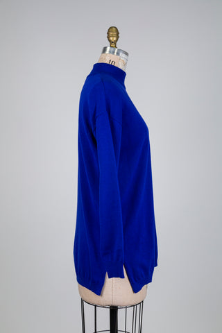 Klein Blue Mock Neck Tunic Sweater (4-10)