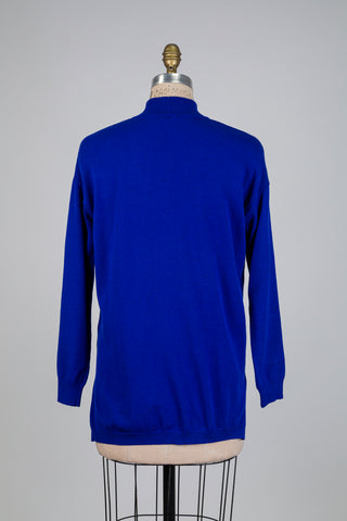 Klein Blue Mock Neck Tunic Sweater (4-10)