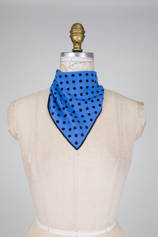 DANDY blue scarf with black polka dots